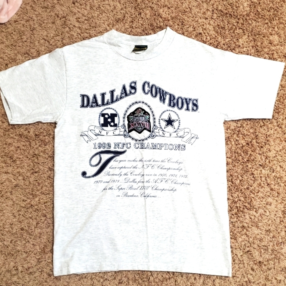 New Dallas Cowboys Vintage 1992 NFC Champions Super Bowl 27 XXVII Tee Sz L